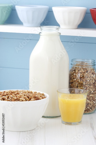 Delicious healthy cereal breakfast