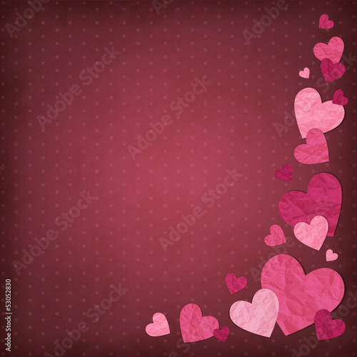 Vintage background with hearts