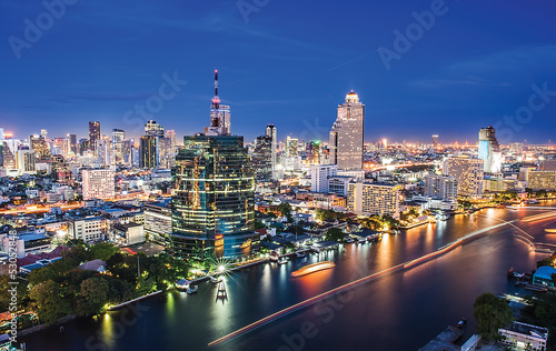 Bangkok city at twilight photo