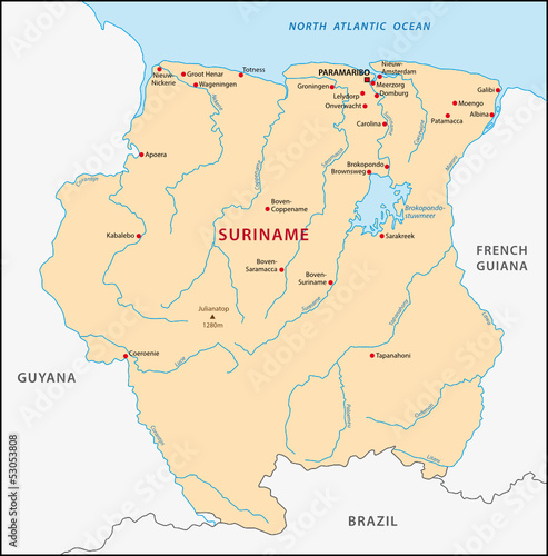 Suriname map