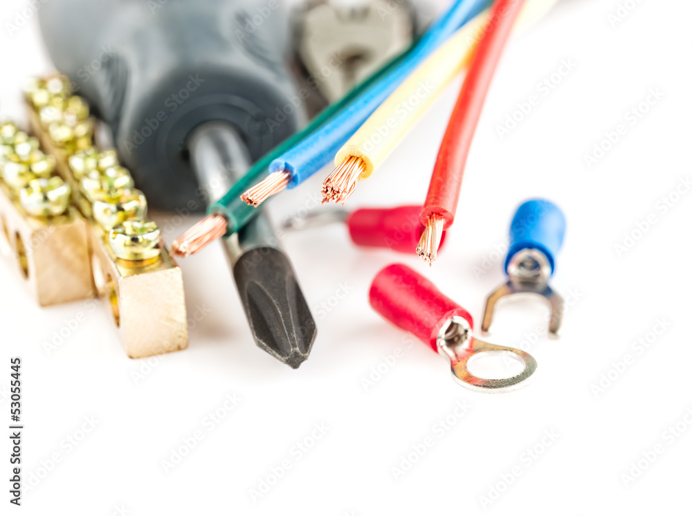 electric tools on white background electric tools on white background