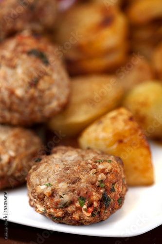 Wallpaper Mural meatballs served with potatoes Torontodigital.ca