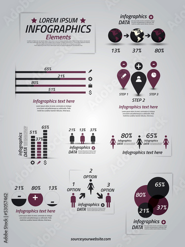 Set of infographic elements. Vector photo