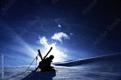 skiers silhouette