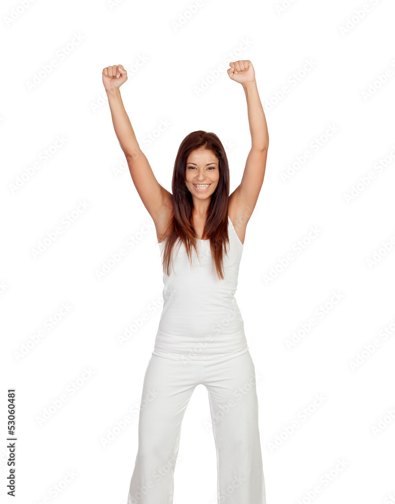 Attractive girl dressed in white Attractive girl dressed in white
