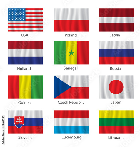 Set of flags of the world, vector