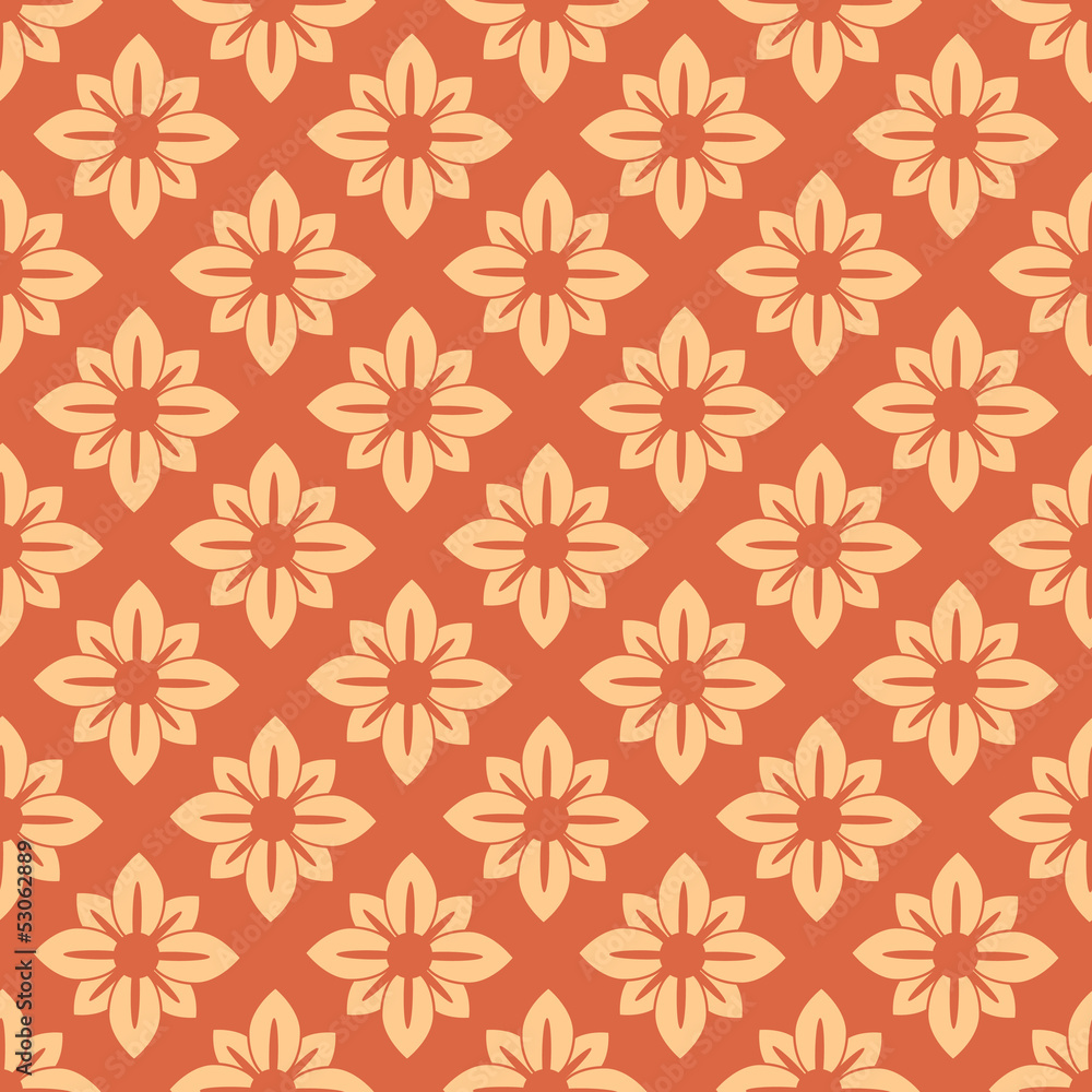 Red seamless floral damask pattern Red seamless floral damask pattern