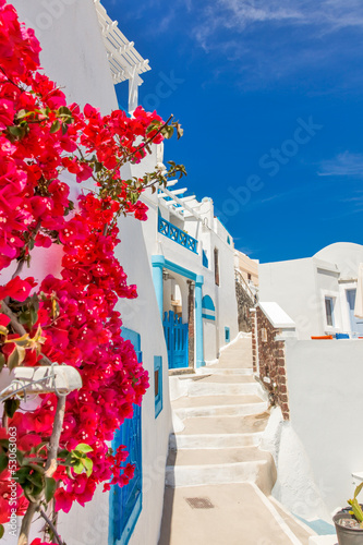 Greece Santorini island in Cyclades, traditional sights of color