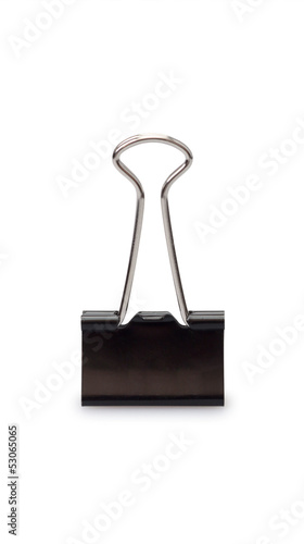 Black clerical clip for paper