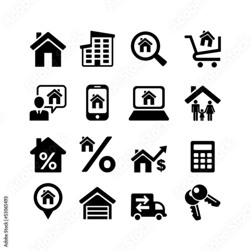 Set 16 web icons. Real Estate