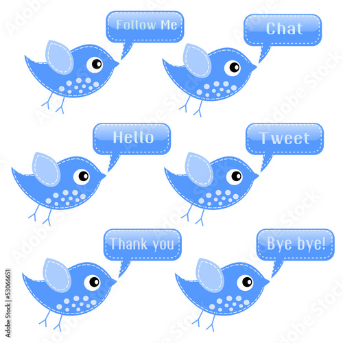 Vector set o birds message