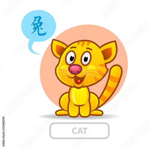 Chinese zodiac sign of the cat. vector