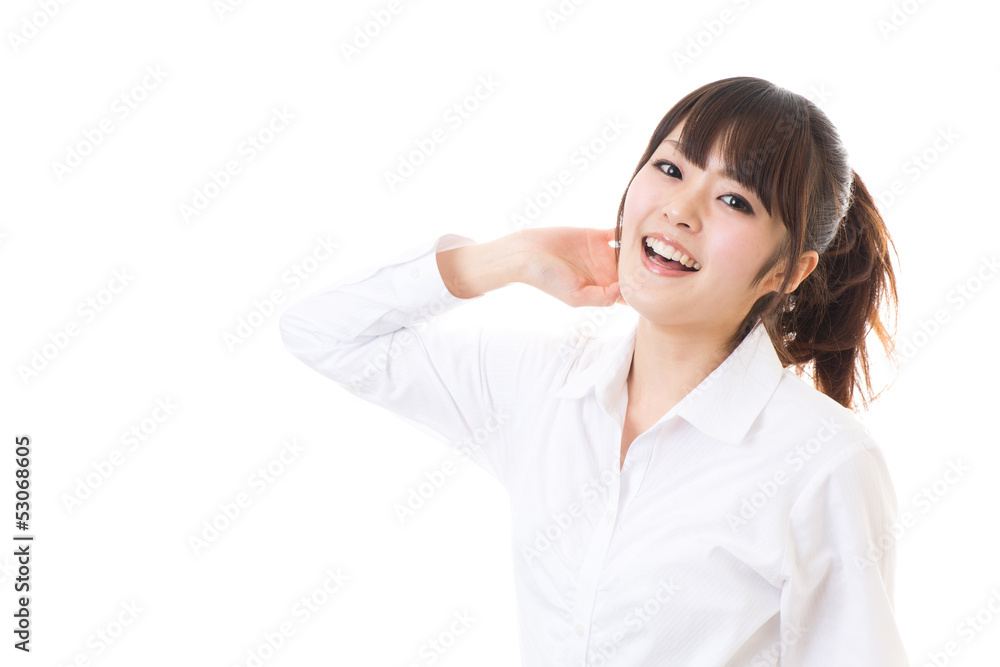 beautiful asian teacher on white background beautiful asian teacher on white background