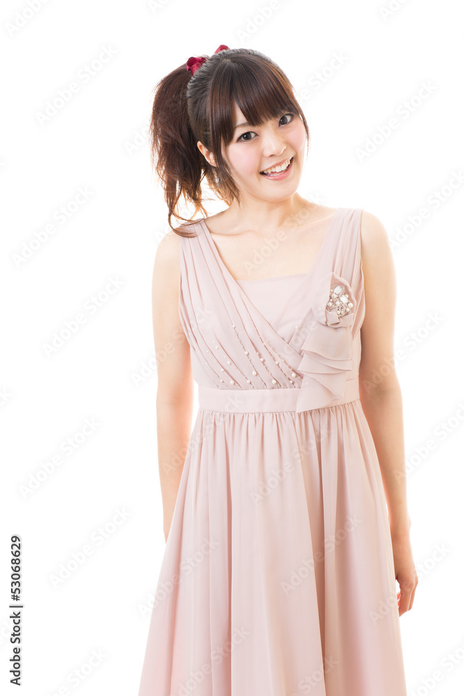 beautiful asian woman wearing dress on white background beautiful asian woman wearing dress on white background