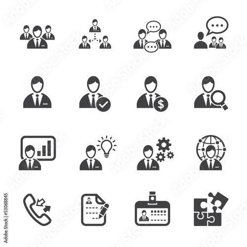 Management and Human Resource Icons with White Background