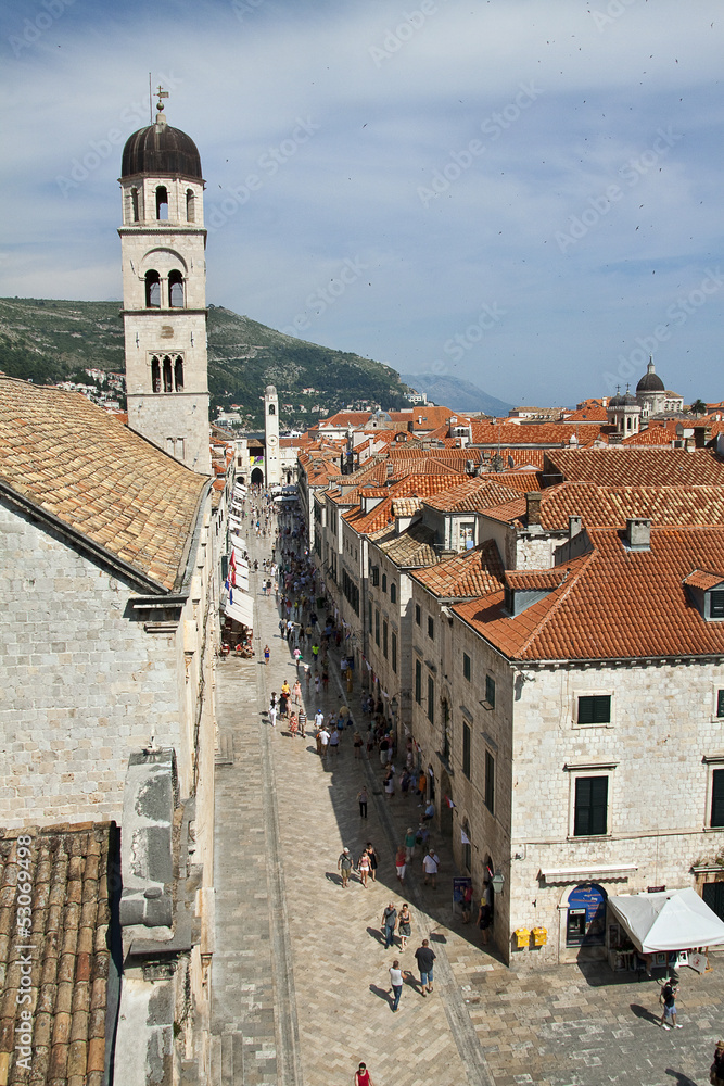 The Stradun street in Dubrovnik, Croatia