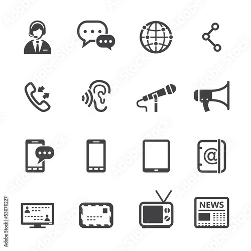 Communication Icons with White Background