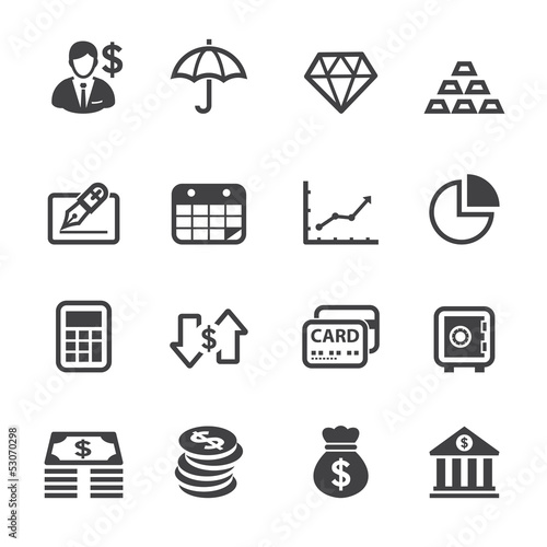 Finance Icons with White Background