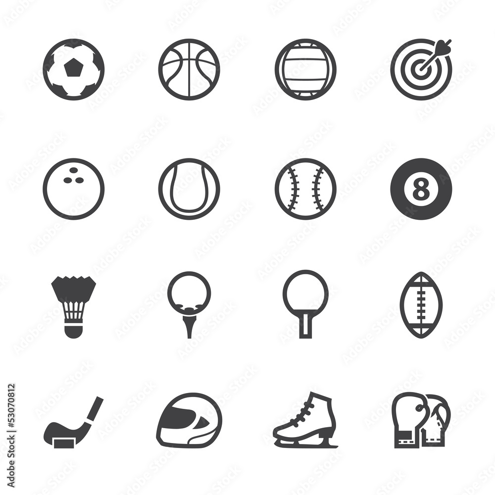 Fototapeta premium Sports Icons with White Background