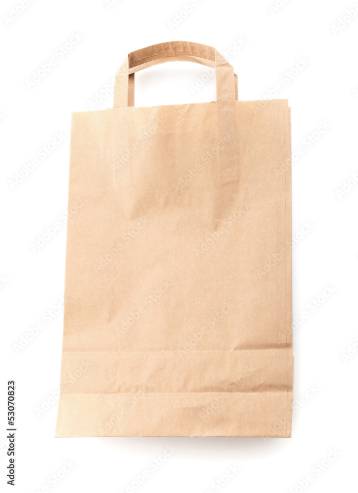 Modern shopping paper bag isolated on white Modern shopping paper bag isolated on white