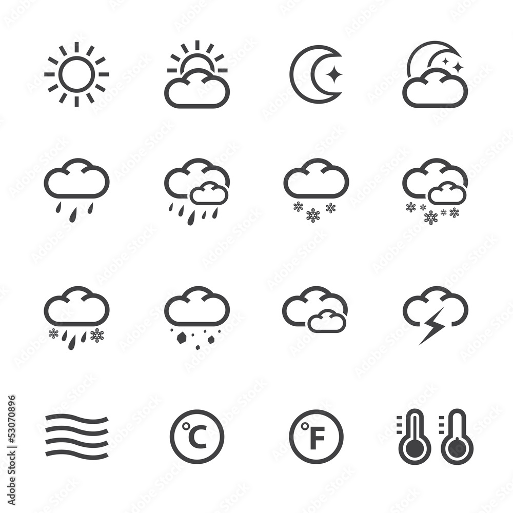 Weather Icons with White Background Weather Icons with White Background