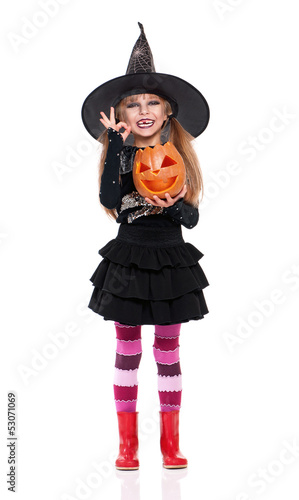 Little girl in halloween costume