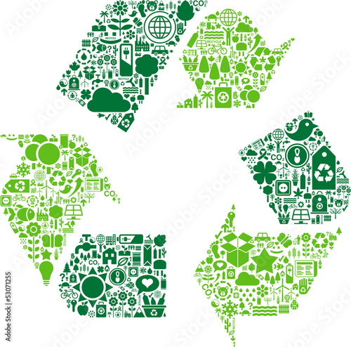 Green conceptual recycle icon