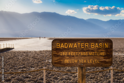 Badwater Basin Sign in Death Valley