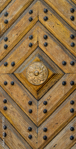 Wooden panel texture with pattern and studs