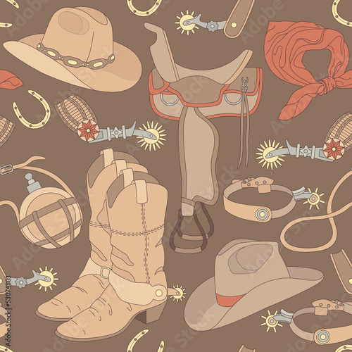 seamless cowboy pattern
