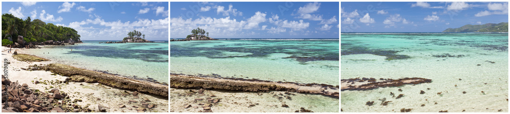 Seychelles : Anse Royale, île Souris à marée basse