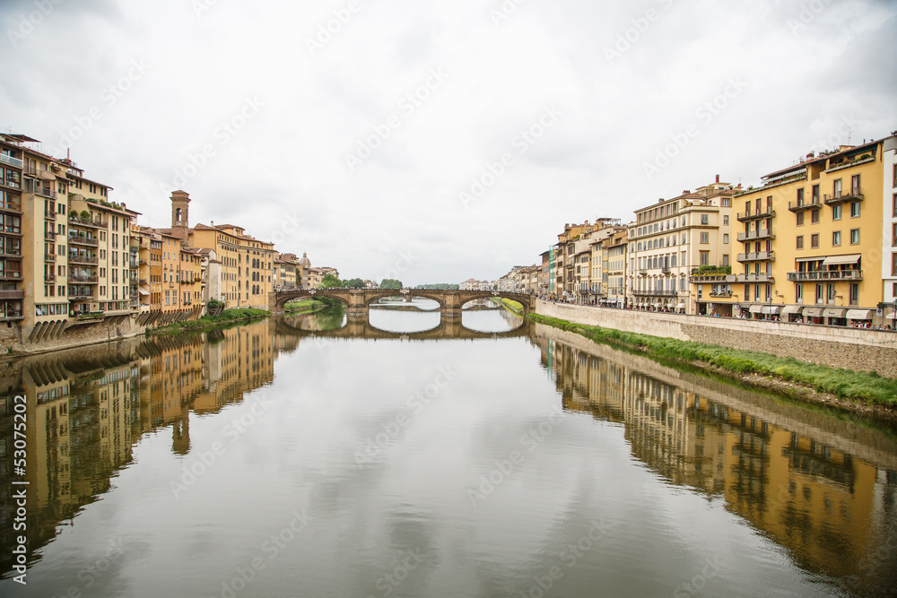 Bridge and Clouds Over Arno
