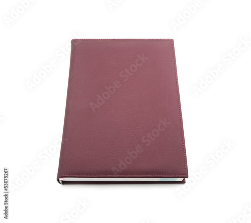 Red cover book isolated on white background