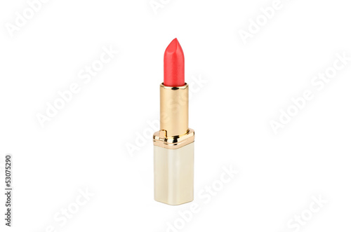 Red lipstick in gold case