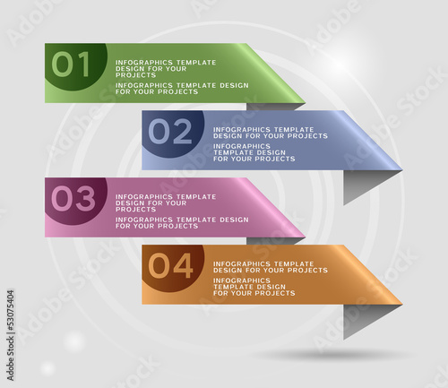 Infographics design with numbered banners. Eps10 vector