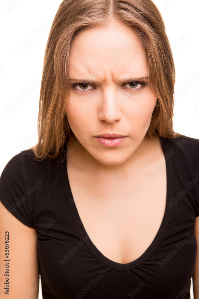 Closeup portrait of a serious beautiful woman Closeup portrait of a serious beautiful woman