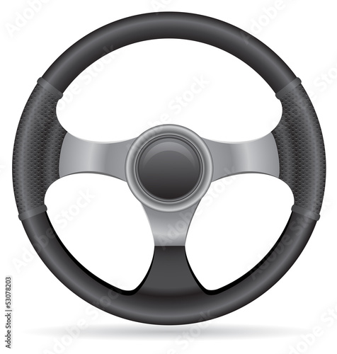 Fototapet car steering wheel vector illustration