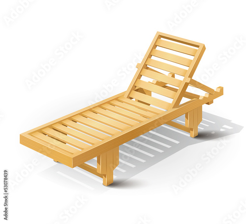 wooden beach bed vector illustration isolated on white
