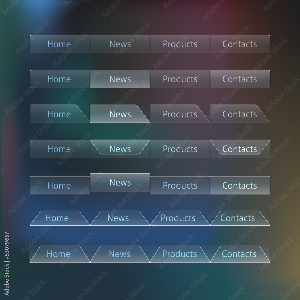 Obraz premium 100% Transparent Web design Menu templates