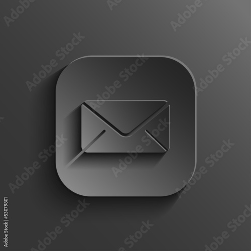 Mail icon - vector black app button
