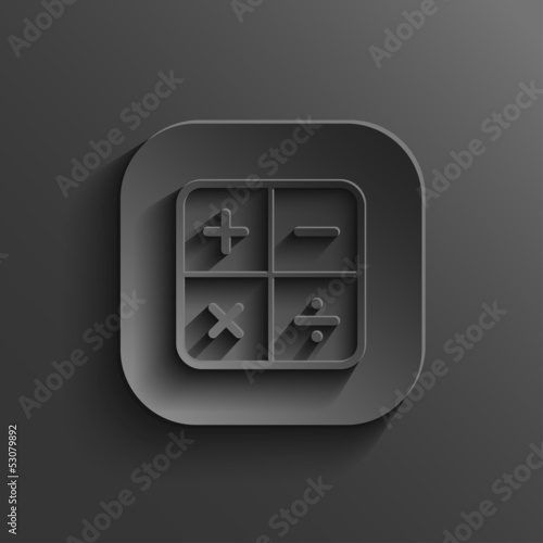 Calculator icon - vector black app button