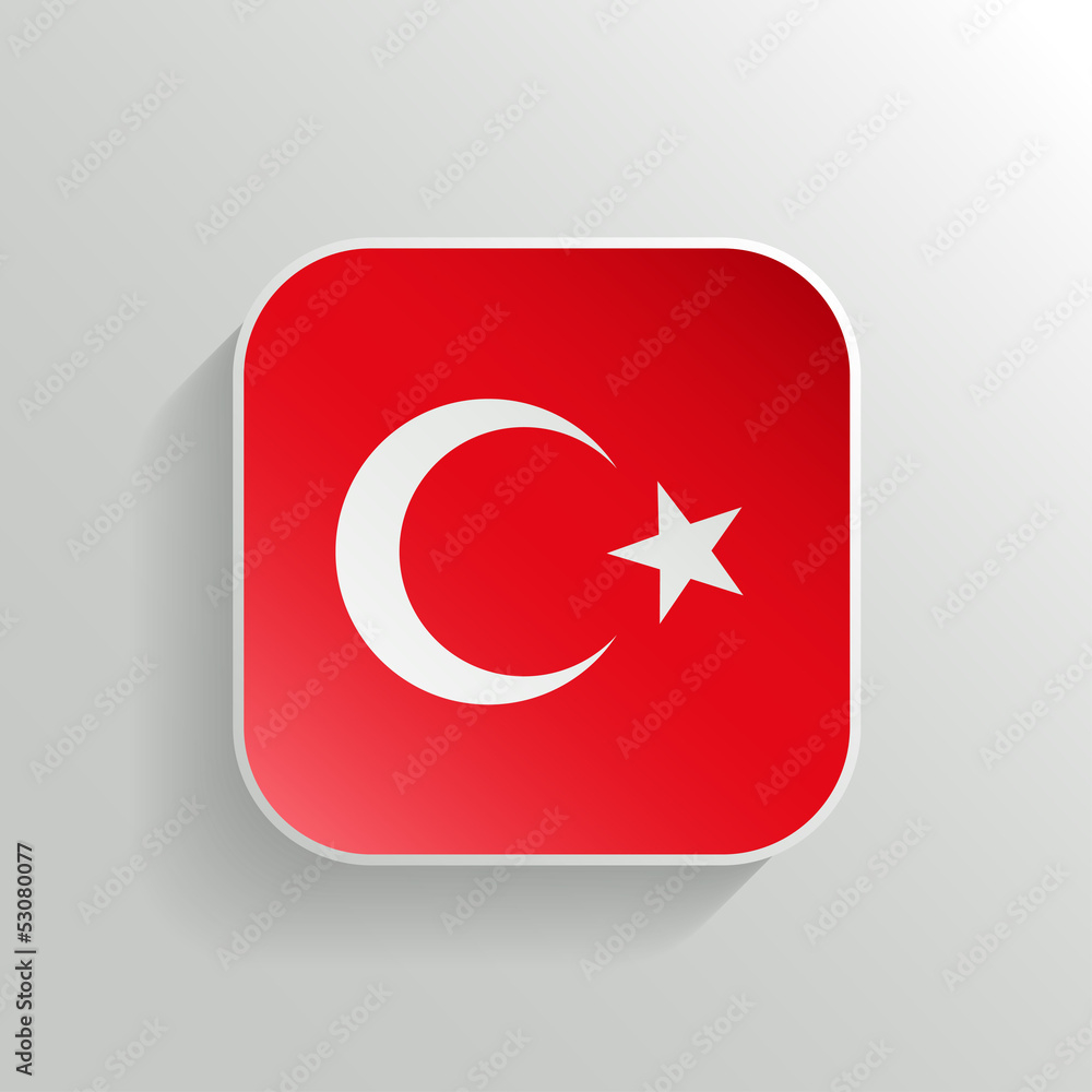 Vector Button - Turkey Flag Icon Vector Button - Turkey Flag Icon