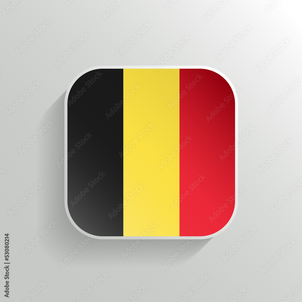 Fototapeta premium Vector Button - Belgium Flag Icon