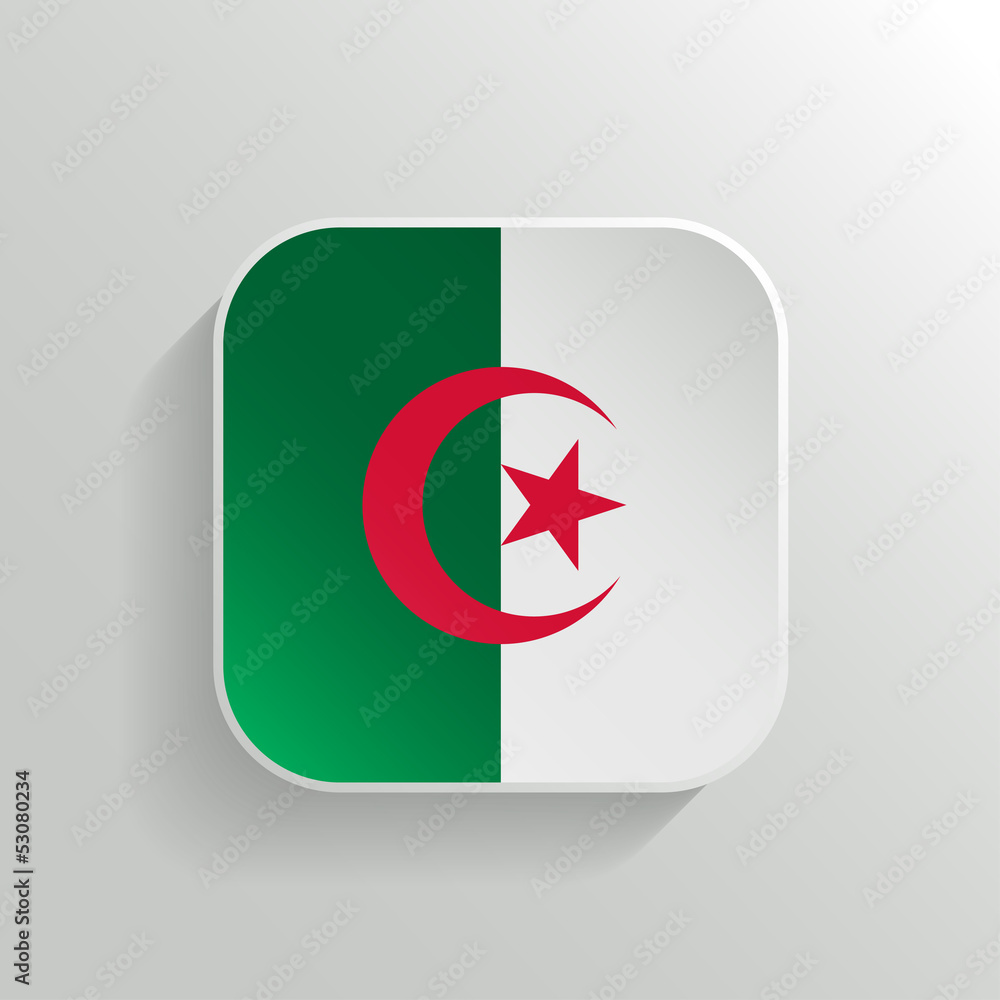 Vector Button - Algeria Flag Icon Vector Button - Algeria Flag Icon