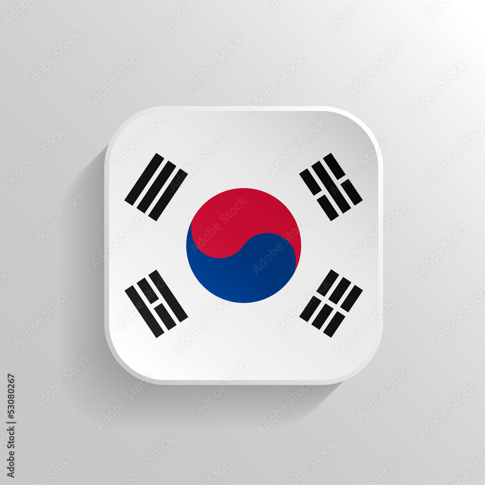 Vector Button - South Korea Flag Icon Vector Button - South Korea Flag Icon
