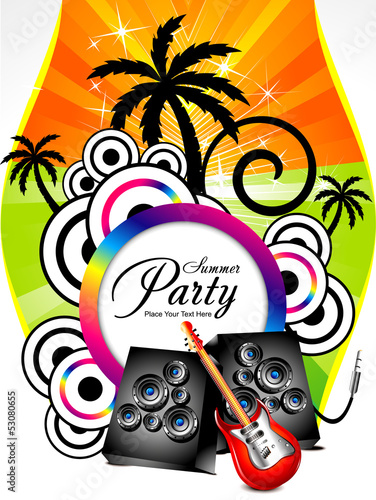 abstract summer background with musical instument