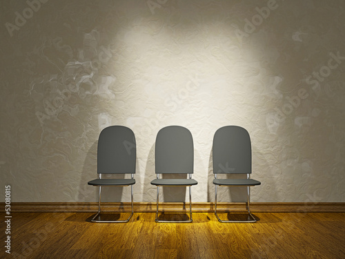 Three leather chairs