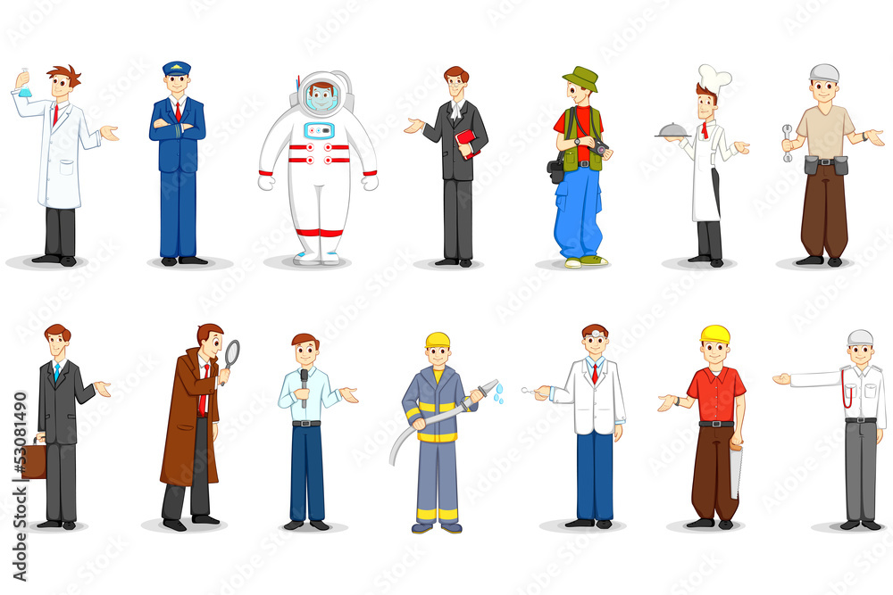 vector illustration of people of different profession