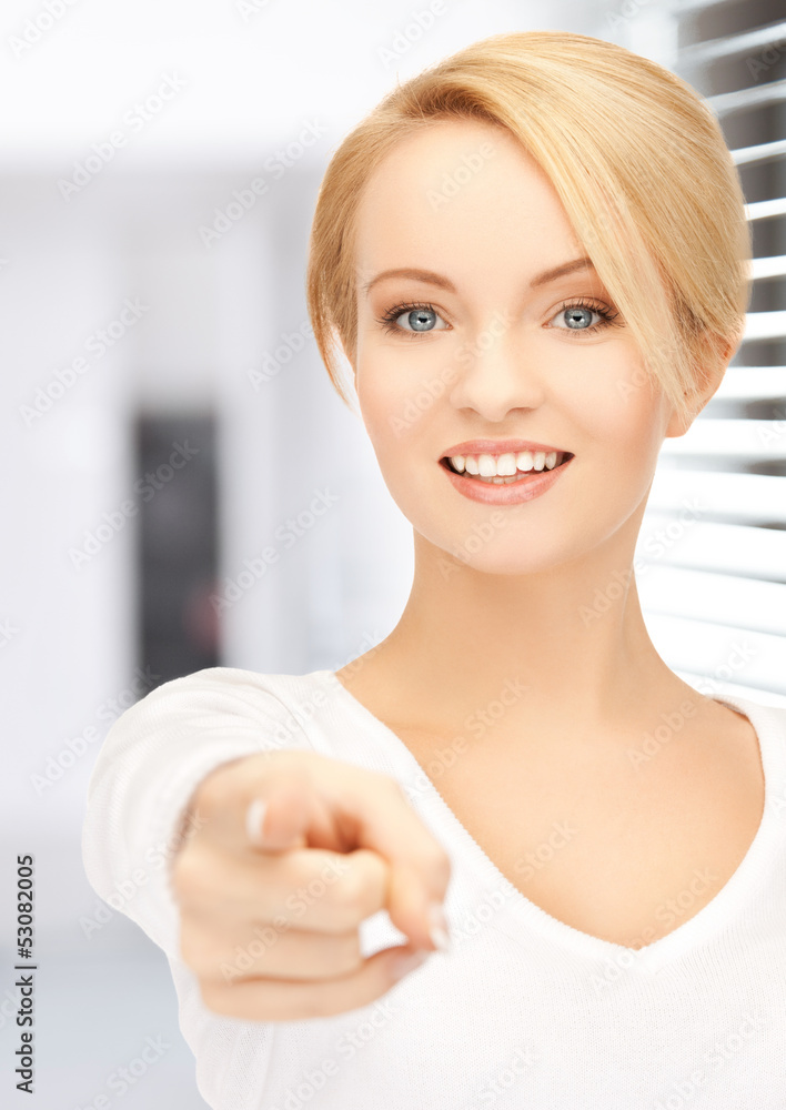 businesswoman pointing her finger businesswoman pointing her finger