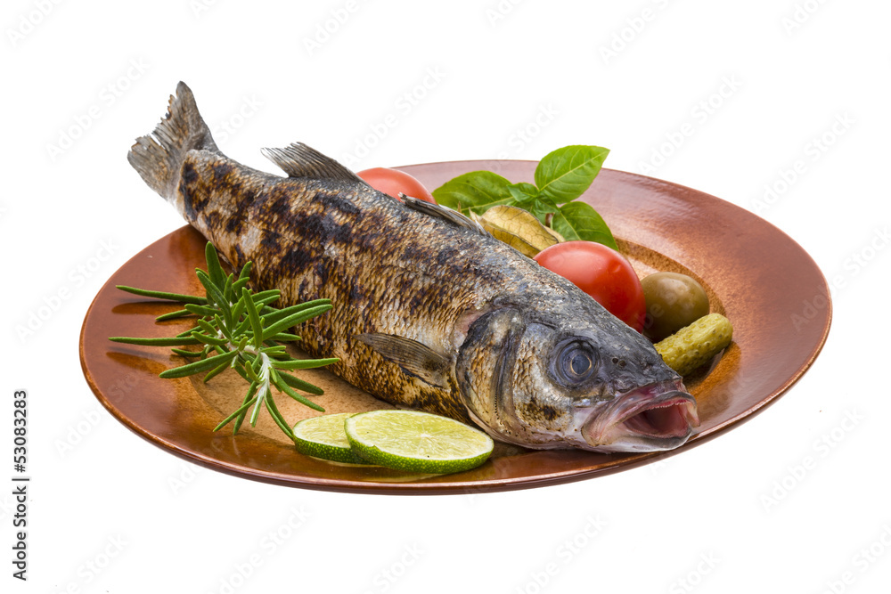 Roasted seabass